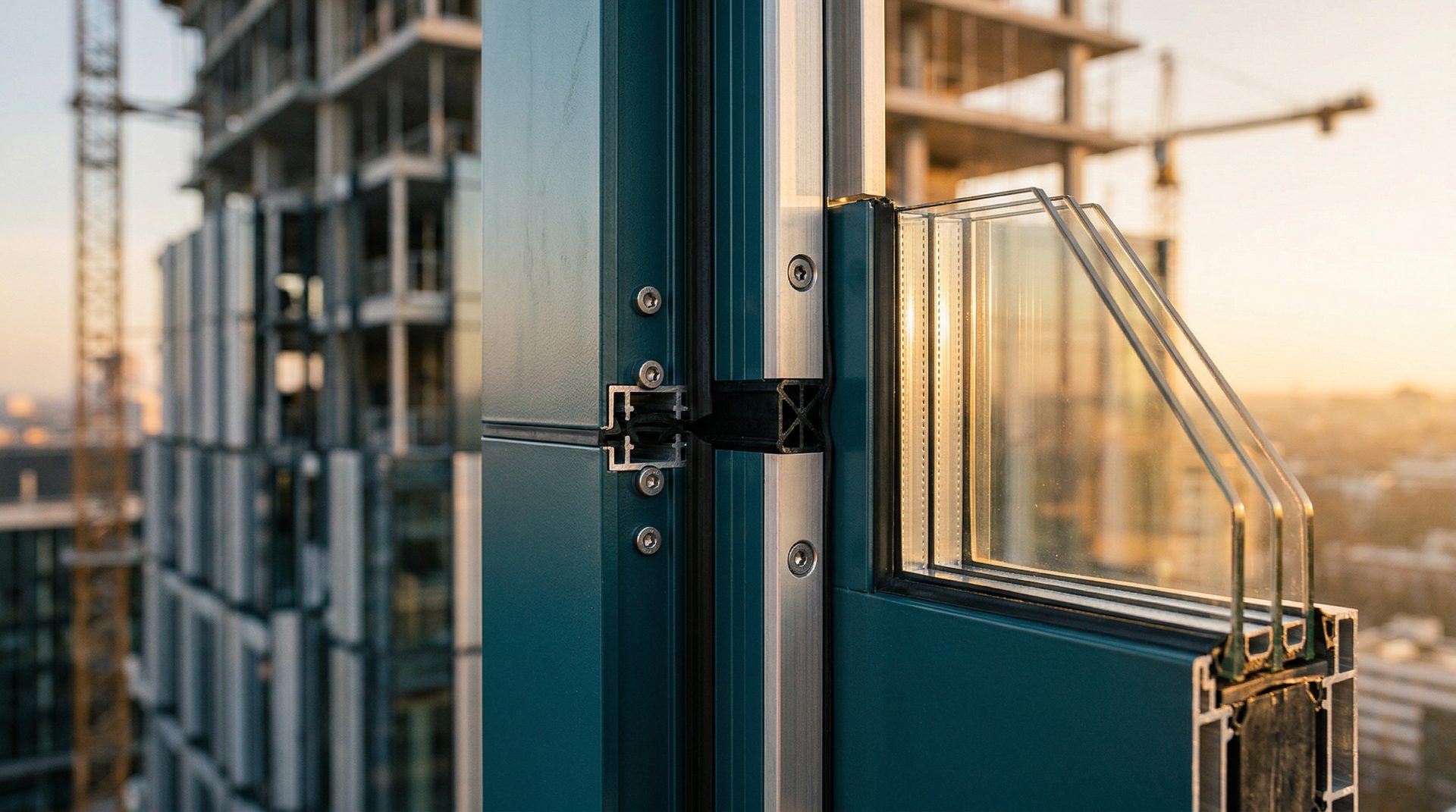 High-performance curtain wall system with triple-pane insulated glass units